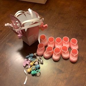 Princess theme favor boxes with baby decor